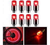 Syzplnwy 8pcs Glow in The Dark LED Tire Valve Caps with Flashing Light for Cars, SUVs, Trucks, Motorcycles, Bikes(Red)