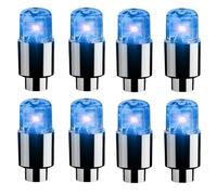 Syzplnwy 8pcs Glow in The Dark LED Tire Valve Caps with Flashing Light for Cars, SUVs, Trucks, Motorcycles, Bikes(Blue)