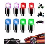 Syzplnwy 8pcs Glow in The Dark LED Tire Valve Caps with Flashing Light for Cars, SUVs, Trucks, Motorcycles, Bikes(4 Colours)