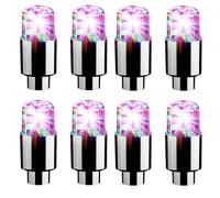 Syzplnwy 8pcs Glow in The Dark LED Tire Valve Caps with Flashing Light for Cars, SUVs, Trucks, Motorcycles, Bikes(Colorful)