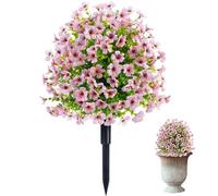 Syzplnwy Artificial Flower Garden Stakes - Eucalyptus & Blooming Stems with Ground Spikes, Vibrant Decor for Spring-to-Summer Yards, Pathways & Porches