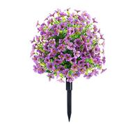 Syzplnwy Artificial Flower Garden Stakes - Eucalyptus & Blooming Stems with Ground Spikes, Vibrant Decor for Spring-to-Summer Yards, Pathways & Porches