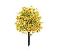 Syzplnwy Artificial Flower Garden Stakes - Eucalyptus & Blooming Stems with Ground Spikes, Vibrant Decor for Spring-to-Summer Yards, Pathways & Porches