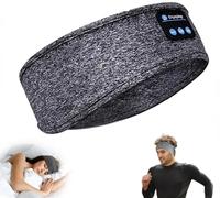 Syzplnwy Bluetooth Sleep Headphones Headband with Ultra-Thin HD Stereo Speakers for Sports, Side Sleeper Comfort, Travel, Meditation & Relaxation (Grey)