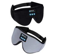 Syzplnwy Bluetooth Sleep Mask with Built-in Headphones, 100% Blackout 3D Deep Eye Mask, Bluetooth 5.4, 15H Playtime, Breathable for Travelling, Nap Sleeping, Shift Work (Black and Grey)
