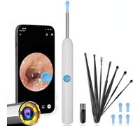 Syzplnwy Ear Wax Removal Tool, Featuring 1080P WiFi Ear Camera, 6 LED Lights & 8-Piece Ear Pick Kit - Safe Cleaning & Home Use White