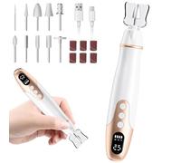 Syzplnwy Electric Nail File, 10 Speeds Cordless Electric Nail Drill with LCD & LED Light, Rechargeable Portable for Acrylic Gel Nails, Thick Toenails Home Salon Use
