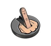Syzplnwy Golf Magnetic Hat Clip: 25mm Round Coin Ball Marker with Middle Finger Pattern