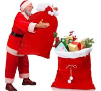 Syzplnwy Large Christmas Surprise Bag | Santa Sack Jumbo Drawstring Present Storage | 50x70cm for Xmas Toys and Surprises