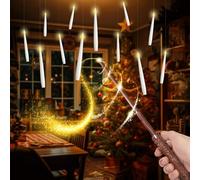 Syzplnwy Magic Floating Candles with Remote Wand - 12 Pack Flameless LED Taper Candles, Battery Operated Hanging Candles with Flickering Warm Light for Halloween, Witch & Wizard Decor