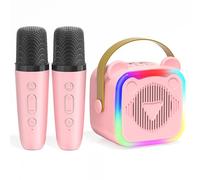 Syzplnwy Mini Karaoke Machine with Wireless Microphone & Bluetooth Speaker for Kids Adults - Portable Home Party Gift Toy for Girls Boys