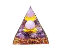 Syzplnwy Moonstone & Amethyst Orgone Pyramid - Chakra Healing Energy Generator for Positive Vibes, Meditation & Home Decor Spiritual Gift for Women (D-Lotus)