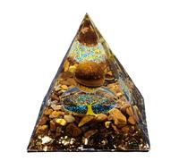 Syzplnwy Moonstone & Amethyst Orgone Pyramid - Chakra Healing Energy Generator for Positive Vibes, Meditation & Home Decor Spiritual Gift for Women (C-Black)