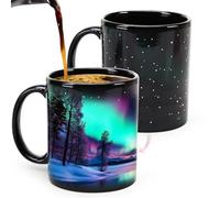 Syzplnwy Northern Lights Magic Mug, Aurora Borealis Colour Changing Ceramic Cup, Heat Activated Design Novelty Gift 350ml