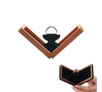 Syzplnwy Rotating Peach Wood Ring Box - Secure Holder for Proposal, Engagement, Wedding & Special Moments, Durable Storage for Rings
