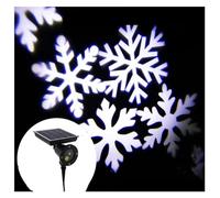 Syzplnwy Solar Christmas Snowflake Projector Light, Rotating LED Garden Decor for Holiday Party Yard Decoration, White Light