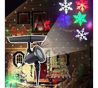 Syzplnwy Solar Christmas Snowflake Projector Light, Rotating LED Garden Decor for Holiday Party Yard Decoration, Colorful Light