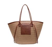 Syzplnwy Straw Woven Beach Tote - Large Retro Summer Shoulder Bag, Versatile Crossbody Handbag for Pool Days, Markets & Travel