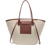 Syzplnwy Straw Woven Beach Tote - Large Retro Summer Shoulder Bag, Versatile Crossbody Handbag for Pool Days, Markets & Travel