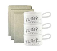 Syzplnwy Tea Light Holder with Handle, Gift for Best Friends, Set of 3 Handled Votive Candle Holders