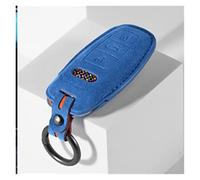 SYZYM Alcantara Car Key Case Cover Keychain Accessories Compatible With Audi A4 B9 A3 8P A6 C7 8S 8W A7 S3 S7 S8 R8 Q2 Q3 Q5 Q7 Q8 SQ5 TT RS3 RS6 (Color : Style A 4175 Blue)