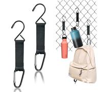 SZ.haitun Fence Hooks for Baseball Bag, 8 Pcs Multifunctional Metal Hooks with Nylon Safety Buckles, Safety Hanging Buckles for Outdoor Sports Backpacks Water Cups Camping Equipment