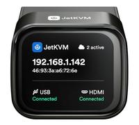 SZ JetKVM KVM Over IP Computer Remotely Control, IPKVM Open-Source Touchscreen LCD for IP/MAC/HDMI/USB Status, KVM Switch for Home Offices & Data Center 1080p 60FPS Ultra-Low Latency