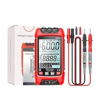 SZ02 Smart Digital Multimeter 9999 Count True RMS Auto Range Capacitance Meter with Voltage Current Resistance Continuity Diode Frequency Temperature NCV Detection LCD Backlight Display (red-SZ01)