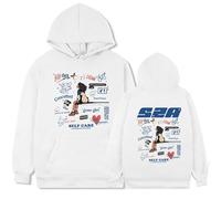 SZA Girls Print Black Hoodie Cotton, Music Album SOS Hoodie Pullover Top Men Women (White,M)
