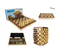 Szachy Drewniane Magnetyczne Premium 29,5X29,5Cm Polska Gra Planszowa Tradycyjna
