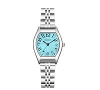 Szaikyri Barrel-Shaped Watch for Women with Easy Read Arabic Numerals Ladies Dress Watch (Blue-Silver)