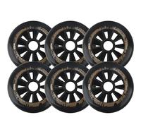 SZAJOR 90mm/100mm/110mm Inline Skate Wheels 85A Roller Skate Wheels for Roller Blade Wheel Replacement, 6 Pack,Black,100mm
