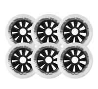 SZAJOR 90mm/100mm/110mm Inline Skate Wheels 85A Roller Skate Wheels for Roller Blade Wheel Replacement, 6 Pack,White,90mm