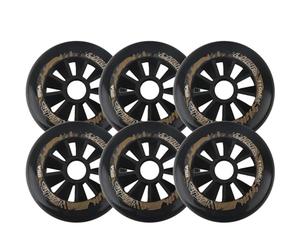 SZAJOR 90mm/100mm/110mm Inline Skate Wheels 85A Roller Skate Wheels for Roller Blade Wheel Replacement, 6 Pack,Black,100mm