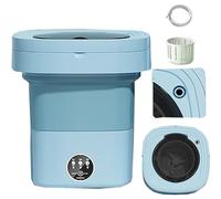 SZAJOR Mini Foldable Washing Machine, Portable Washing Machine, for Camping, RV, Travel, Small Spaces,Blue