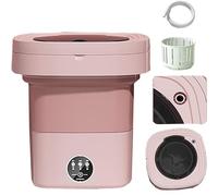 SZAJOR Mini Foldable Washing Machine, Portable Washing Machine, for Camping, RV, Travel, Small Spaces,Pink