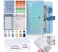 szaluyk A6 Binder - Cash Envelope Binders, Budget Planner Wallet | Personal Organizer Notebook, 12PCS Zipper Pouches Organizers, School Office Cashs System, A6 Ring Binderr for Money Management