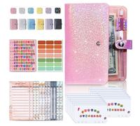 szaluyk A6 Binder - Cash Envelope Binders, Budget Planner Wallet | Personal Organizer Notebook, 12PCS Zipper Pouches Organizers, School Office Cashs System, A6 Ring Binderr for Money Management