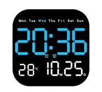 szaluyk Digital Wall Clock | LED Clock With Remote Control | LED Electronic Clock | Large Screen Display LED Calendar | Battery Operated Digital Calendar Alarm Clock For Home Business