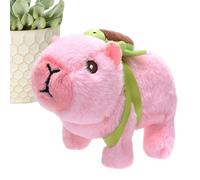 szaluyk Electric Capybara Plush - Walking Stuffed Figure | Soft Interactive Pet With Turtle Backpack | Battery Powered Motion Doll For Boys Girls Age 3+ | Bedroom Playtime Gift | About 125g