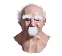 szaluyk Halloween Old Man, The Elder OlLd HeadDgear Realistic Silicone Masquerade Full Head Tricky, HalloWween headdress Real human Horror Wig Party props headgear Dress up