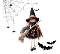 szaluyk Handmade-Style Hanging Kitchen Witch Doll - Halloween Photo Prop & Collectible Scary Ornament for Window, Garden, Wall Decor. Perfect Home, Patio & Haunted House Displays.