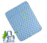 szaluyk Ice Pad - Cooling Mat | Instant Coolindg Pet Bed | 1-Pack Self g Gel Pad for Dogs Cats Crate Floor, Breathable Sweat Absorbent Soft Fabric, Foldable Summer Travel Mat, Light Blue Finish