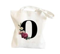 szaluyk Personalized Beach Tote Bag for Women | Monogrammed Foldable Flower Shopper | Custom Cosmetic Makeup Gift Wedding Birthday Vacation15.75x13.78 inches