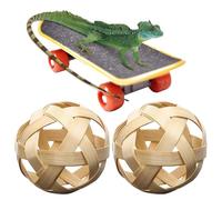 szaluyk Turtle Treat Ball, Turtle Feed Ball - Fruit and Vegetable Holder with Training Skateboard - 2 Treat Balls for Small Animals