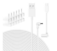 SZBAMI 1Pack Power Adapter Charger Cord for Ring Stick Up Cam Battery, Ring Pan-Tilt Stick Up Camera, 34ft Weatherproof Indoor/Outdoor Power Cable - White
