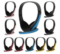 SZBPHS 20 Packs Headphones Bulk with Microphone for Classrooms Student Headsets Durable Wired Kids Disposable On Over Ear Earphones Class Set 5 Multiple Colors School Airplane Travel Business Office