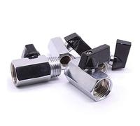 SZBTQMUW 1/4 Quot; 3/8 1/2 BSP Female Male Thread Brass Mini Ball Valve Pipe Fitting Connector With Handle 1Pcs(Female to Female,0.5 Inch)