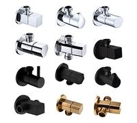 SZBTQMUW Brass Angle Valve Chrome Black Rose Gold Inlet Bathroom Single amp; Double Outlet G1/2 Water Stop Toilet Kitchen 1Pcs(Type I)