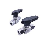 SZBTQMUW Stainless Steel SS 304 Hydraulic pipe Ball Valve Female For tube-line and pipeline Tube OD 3MM 4MM 6MM 8MM 10MM 12MM 1Pcs(0.25 Inch)